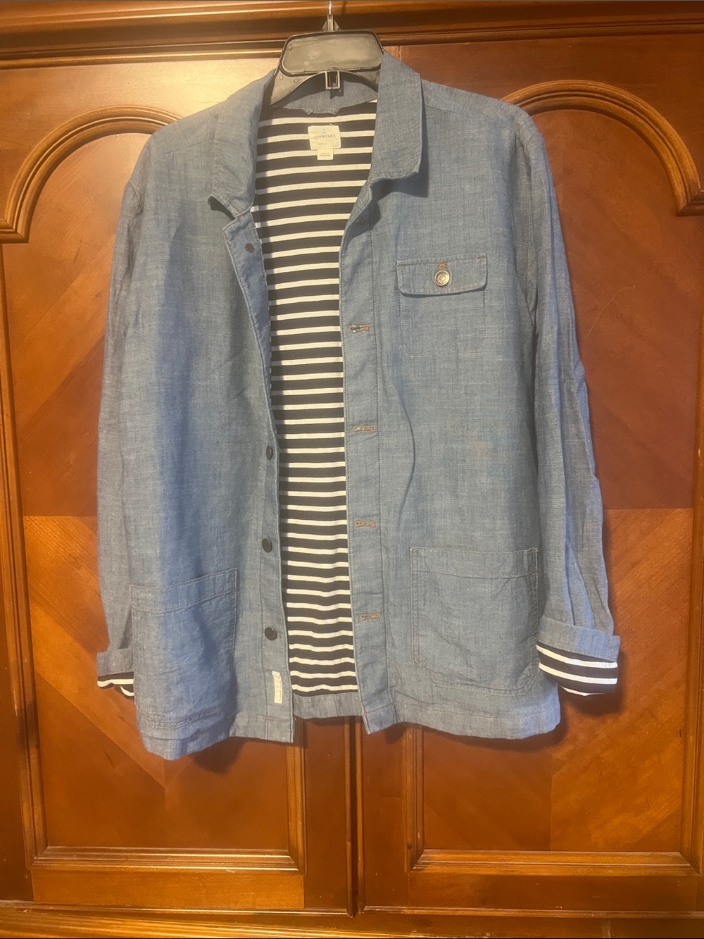J. Crew Light Blue Linen-Blend Shirt Jacket (BIN 2-46)